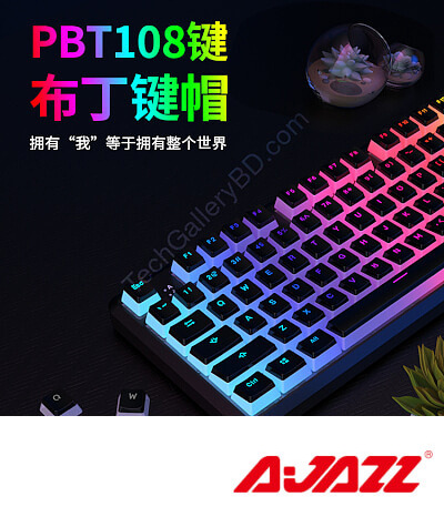 AJAZZ PBT Pudding Keycaps matte feel 108 keys translucent 